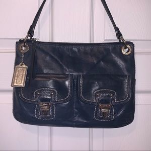 Coach Poppy Handbag, Boho Style, Navy Blue